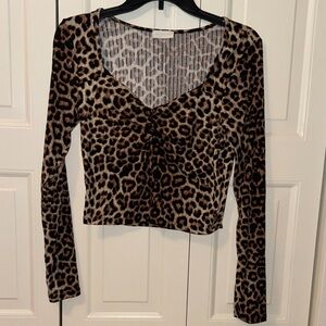 Leopard Print Long Sleeve Top